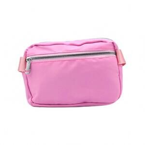 NEW SELINI NEW YORK women's nylon rectangle belt & crossbody sling bag in pink